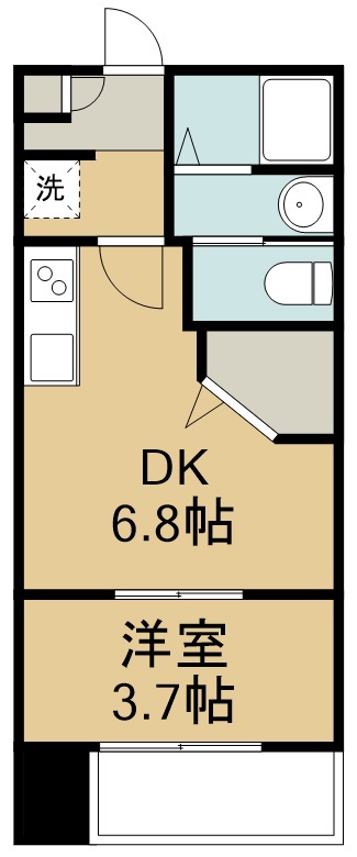 シェルグランデ鉄砲町東 1403号室 間取り