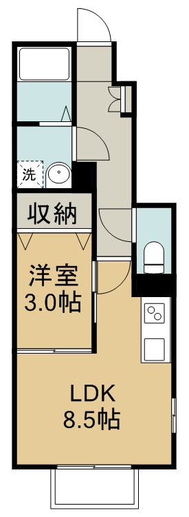 サムズアップⅡ 105号室 間取り