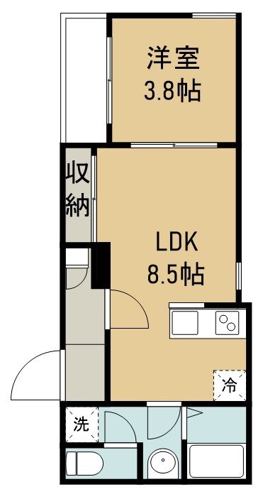 ＲＥＧＡＬＥＳＴ　ＮＯＲＴＨ宮城野原 303号室 間取り