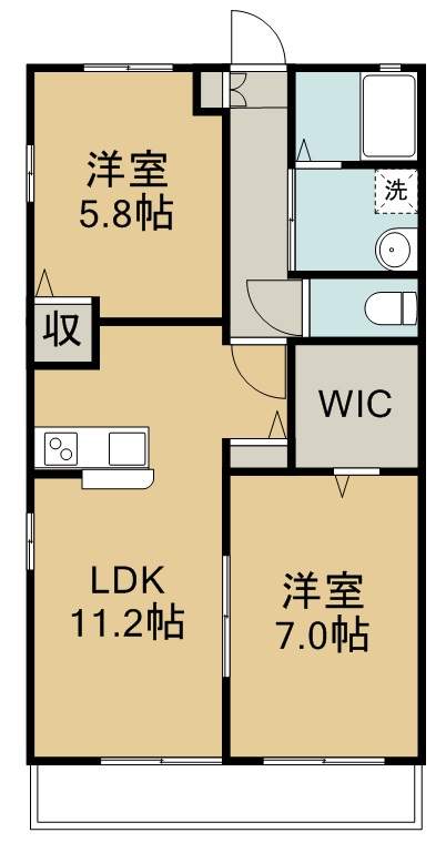 ラルーチェ 201号室 間取り