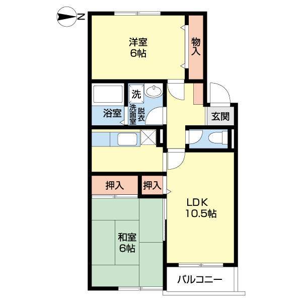 フラワーパーク花長Ⅱ番館 間取り図