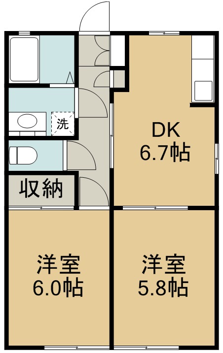 バリュージュ今泉 103号室 間取り