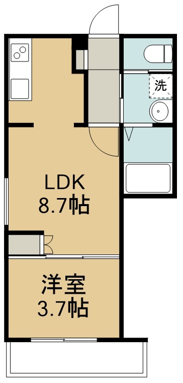 アクアコート宮千代 102号室 間取り