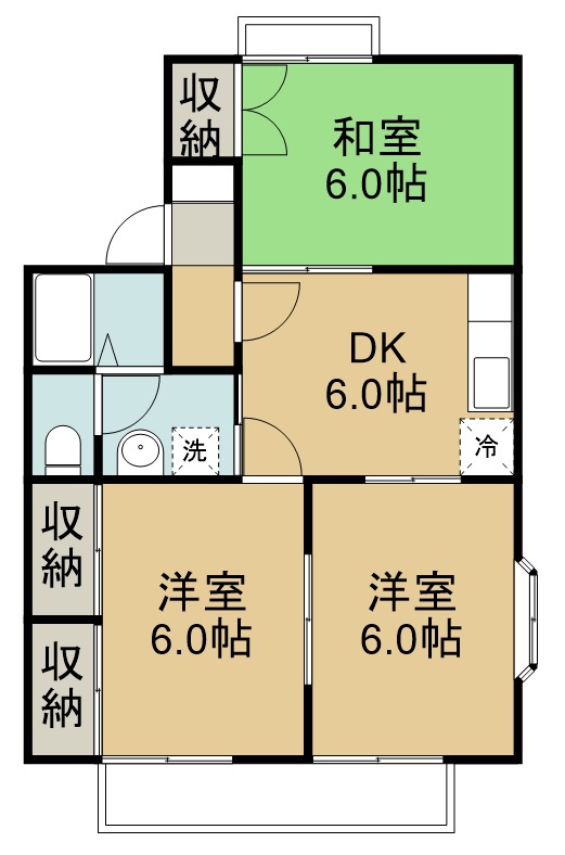 セジュールみやび 201号室 間取り