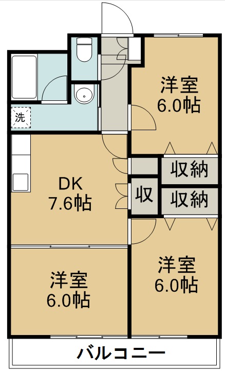 クレージュ新田東 203号室 間取り