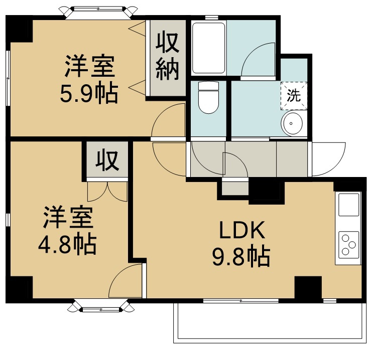 ＳＤハイツ古城Ｂ棟 202号室 間取り