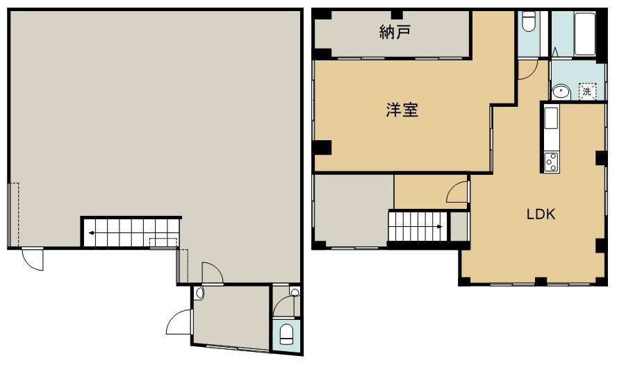 多賀城ガレージ付貸家 間取り図