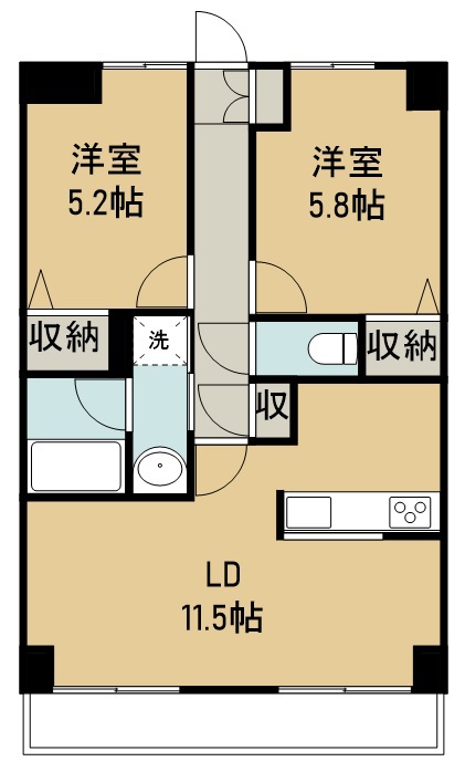 東仙台ガーデンハイツⅢ 601号室 間取り