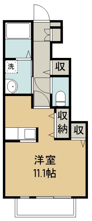 ハイシティ福室 1C号室 間取り