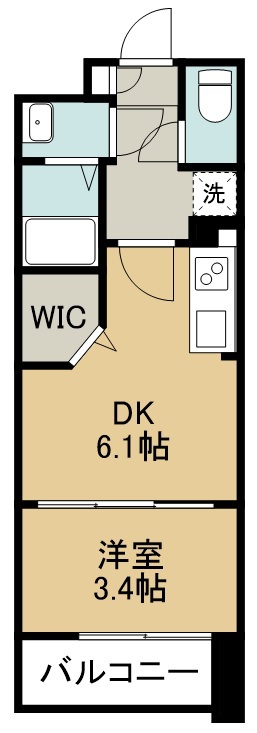 シェルグランデ原町本通 1403号室 間取り