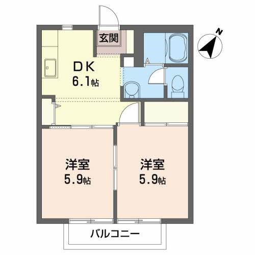 ファミールハイツ 202号室 間取り