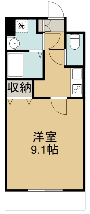 シティ連坊 402号室 間取り