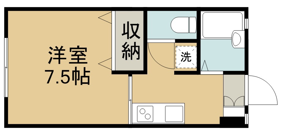 フォレスト連坊壱番館 102号室 間取り