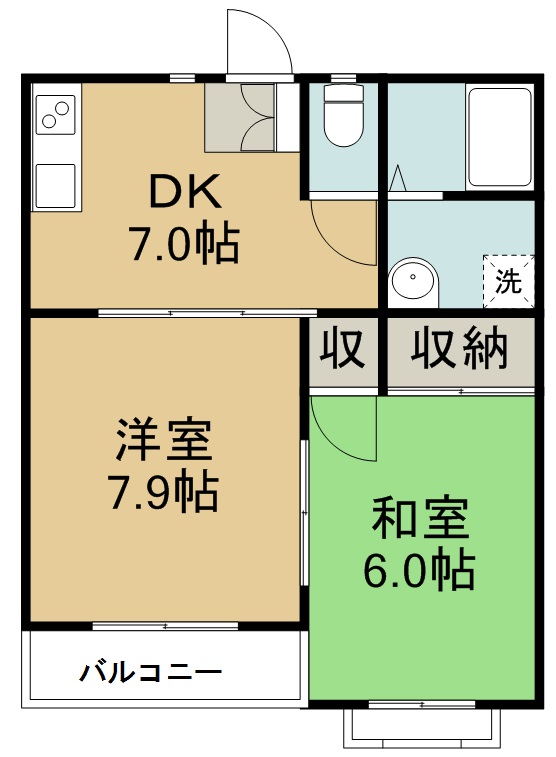 ネオステージ福室 205号室 間取り