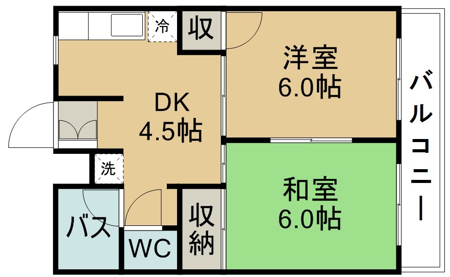 ファミール木ノ下 201号室 間取り