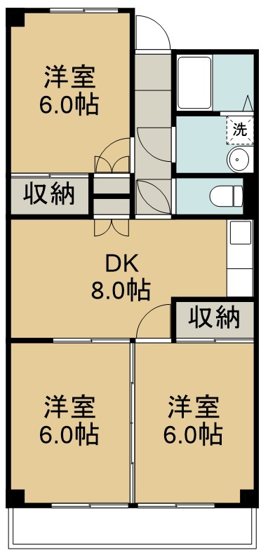 パークサイドビル 802号室 間取り