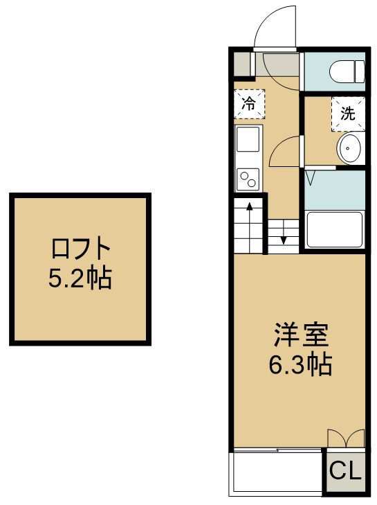 （仮称）若林１丁目アパートＢ棟 105号室 間取り