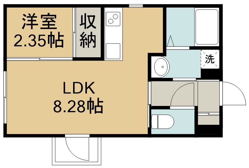 ユイシア福室 301号室 間取り