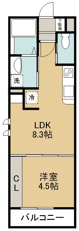 出花一丁目アパートＡ棟 101号室 間取り