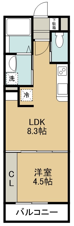 出花一丁目アパートＡ棟 202号室 間取り