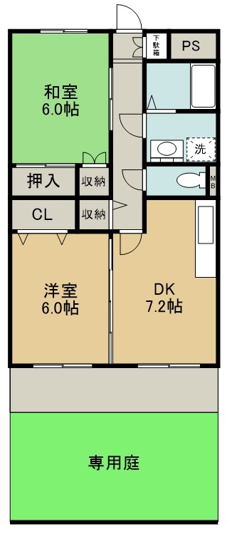 エクセレント白萩 103号室 間取り