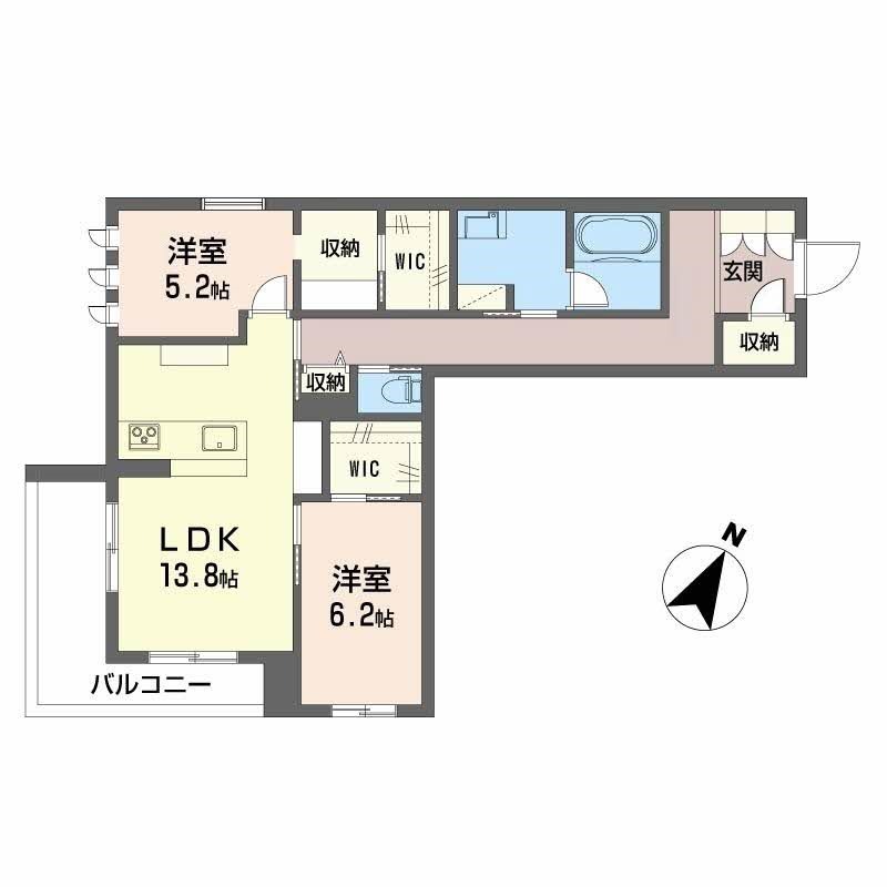 グランデュオ　シュマン 206号室 間取り