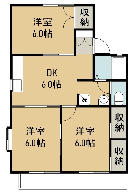 ブーケ・ド・ツルマキＢ棟 202号室 間取り