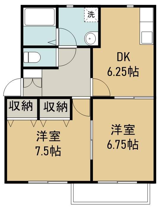 ブーケ・ド・ツルマキＤ棟 間取り図