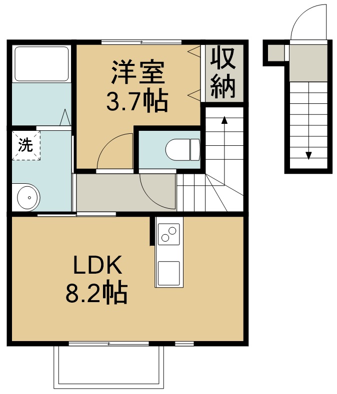 クレール木ノ下Ⅱ 202号室 間取り