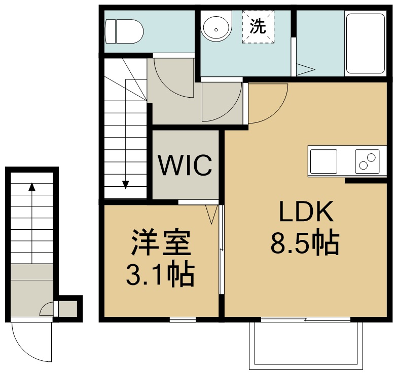 クレール木ノ下Ⅰ 202号室 間取り