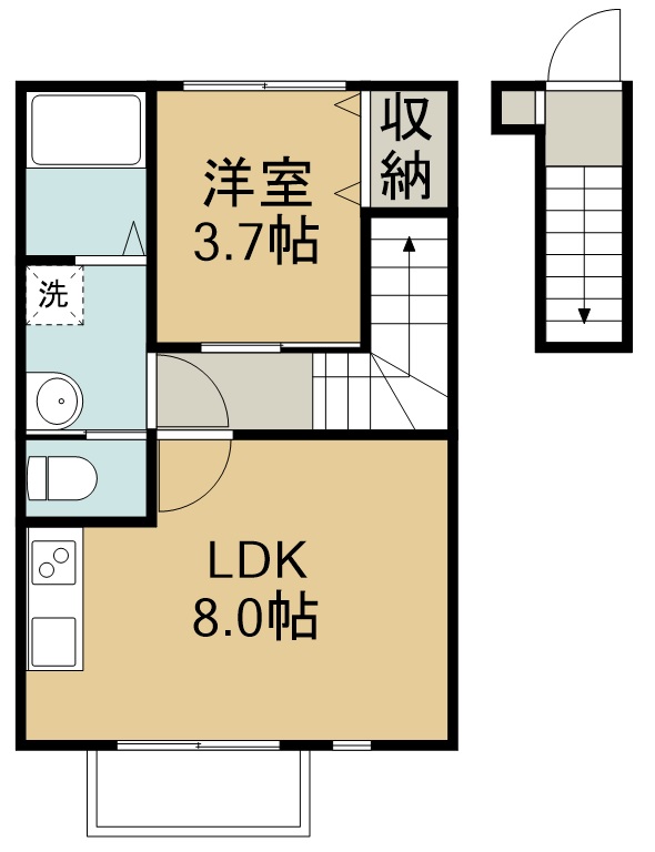 クレール木ノ下Ⅲ 201号室 間取り