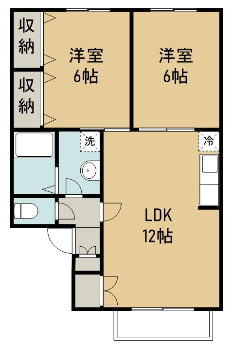 ブーケ・ド・ツルマキＥ棟 間取り図