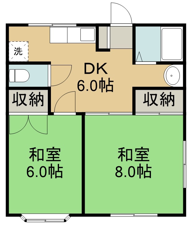 ルミナス大和町 201号室 間取り