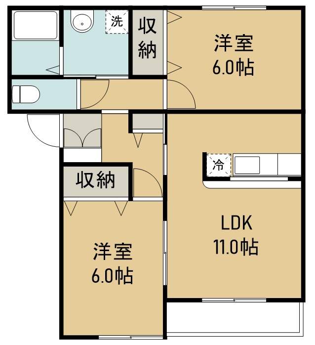 クオリアⅡ 101号室 間取り