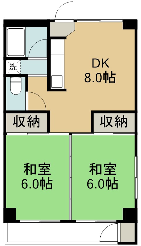 エクセル宮千代Ｂ 202号室 間取り