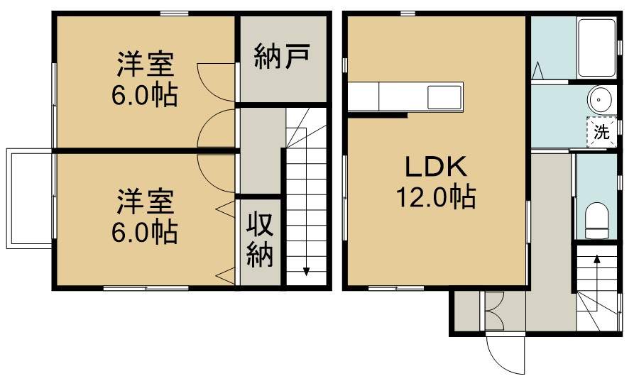 東仙台貸家　Ｅ棟 間取り図