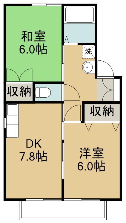 セジュール栄Ｂ 202号室 間取り