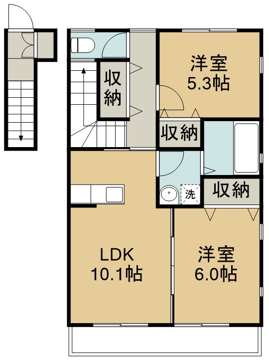 小畑ハイツＣ C号室 間取り