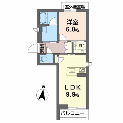 エスポワール大和町 203号室 間取り