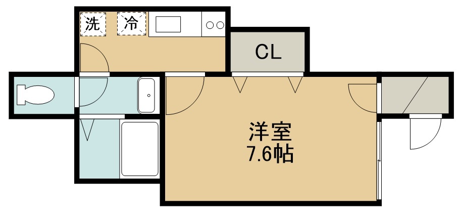 ｃｒｅａｔｅ　ｉｎｃ 107号室 間取り