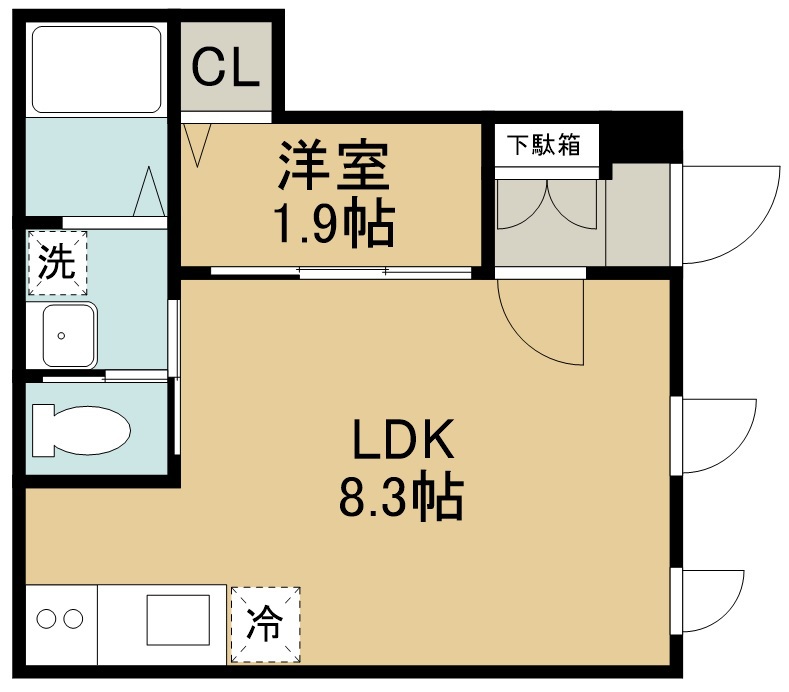 ｃｒｅａｔｅ　ｉｎｃ 102号室 間取り