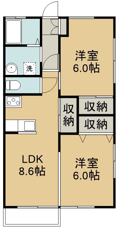 メゾン暁 102号室 間取り