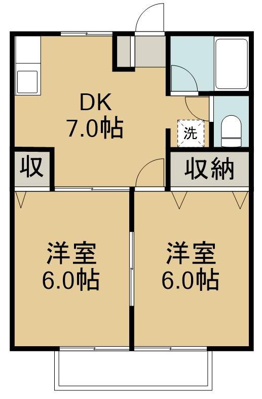 コーポ松和 203号室 間取り