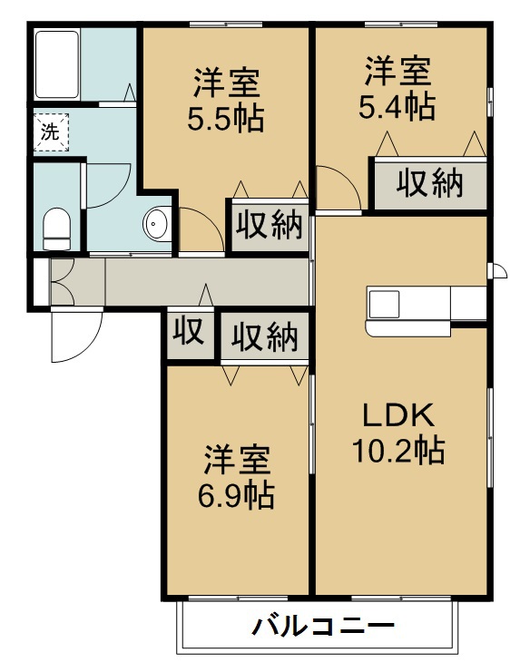 サンビレッヂ・Ｍ参番館 間取り図