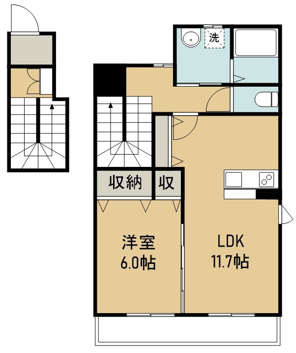 グリシーヌ大和町 203号室 間取り