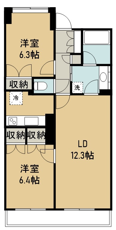 東仙台六番館 302号室 間取り