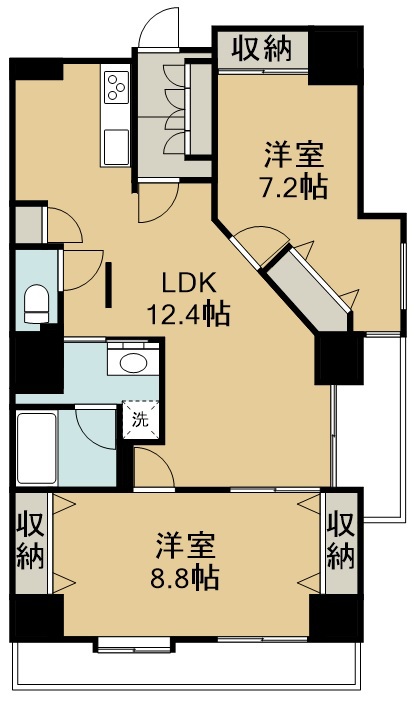 オムニコート福田町 1103号室 間取り