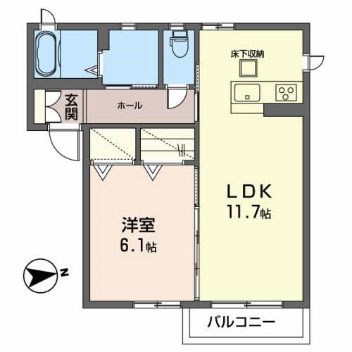 アパートハウス　グッドデイ 102号室 間取り