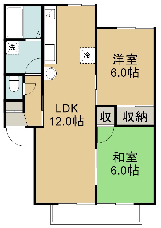 アミューズシバタＢ 間取り図