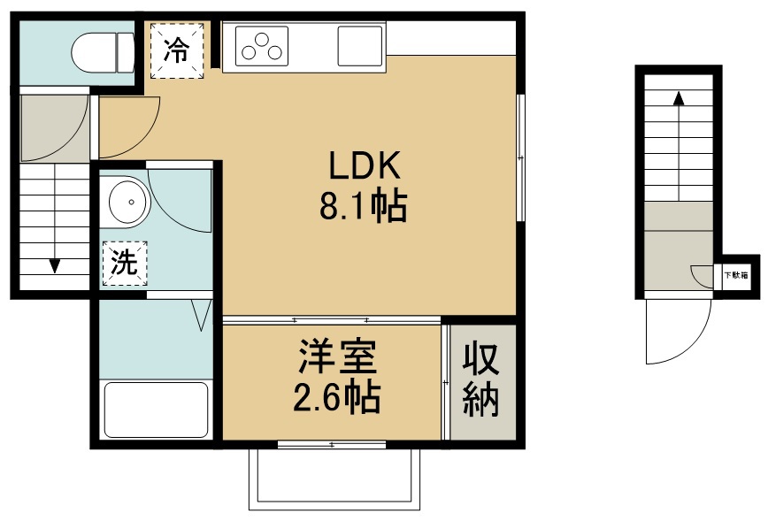 ＬｉｂｒａＣｏｕｒｔ東仙台 205号室 間取り